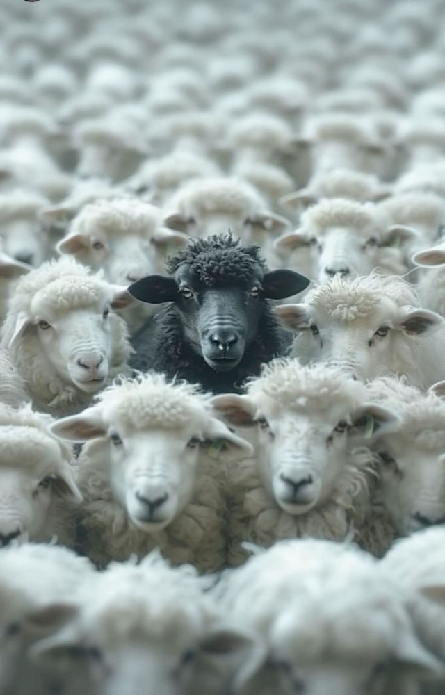 Овца на фоне овец